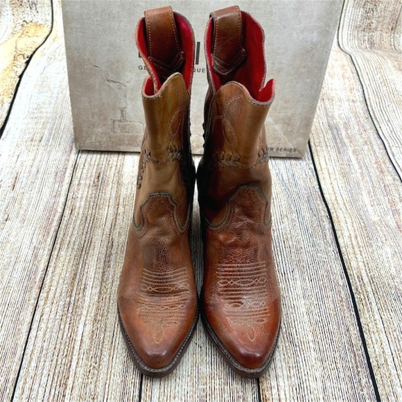 BED STU Amanda II Women's Size 7.5 Pecan Rustic Oxidized Western‎ Ankle Booties - Picture 2 of 10